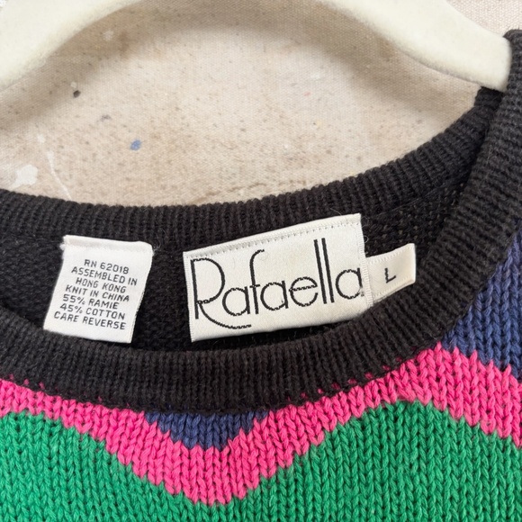 Vintage Colorful Knit Pullover Sweater Rafaella - Picture 2 of 5